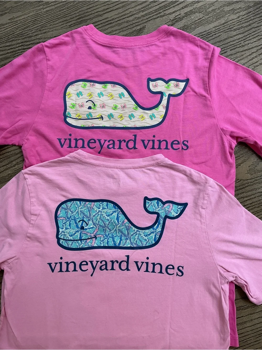 Vineyard Vines Girls' Dual Pink Pocket Tees - Hot Pink & Light Pink